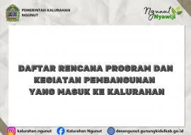DAFTAR RENCANA PROGRAM DAN KEGIATAN PEMBANGUNAN YANG MASUK KE KALURAHAN